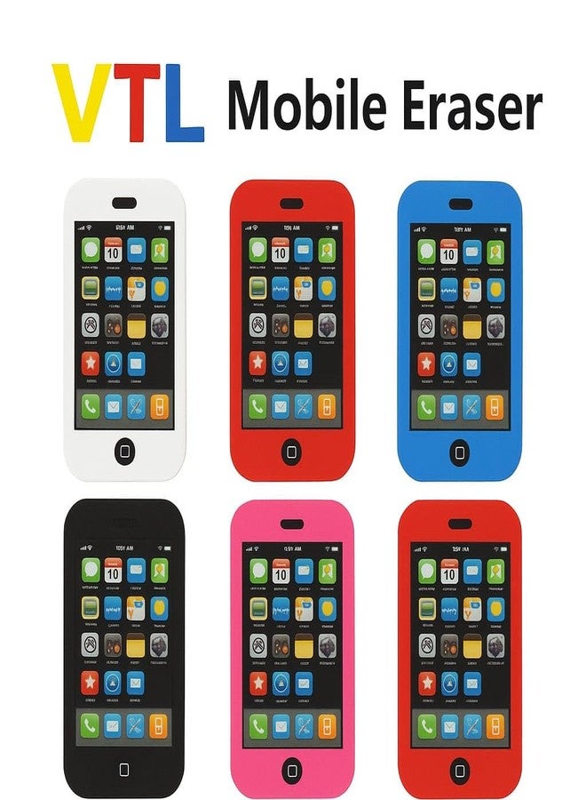 VTL Mobile Erasers for Kids & Students - Pack of 6 | Fun & Creative Mobile-Shaped Pencil Erasers | Soft, Flexible & Non-Toxic Erasers for School, Home & Drawing - Image 2